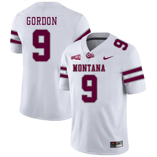 Montana Grizzlies #9 Chrishawn Gordon College Football Jerseys Stitched Sale-White